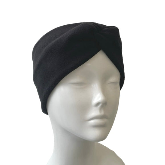 Black Fleece Ear Warmer Headband