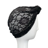 Black Lace Front Knot Summer Turban 