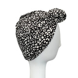 Black Leopard Print Hair Turban for Women