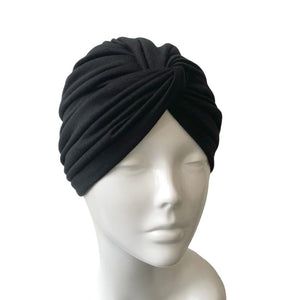 Black Soft Twisted Jersey Head Wrap