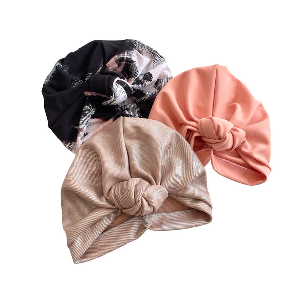 Black and Pink Turban Bundle of 3