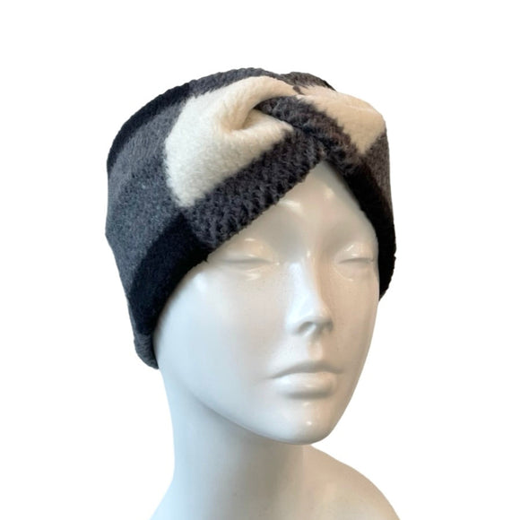 Black and White Checkered Ear Warmer