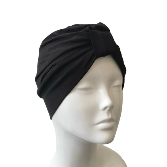 Black front knot turban