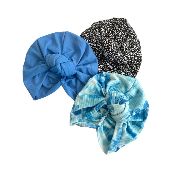 Blue and Black Lined Turban Bundle