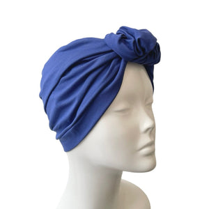 Blue front knot turban