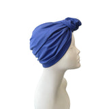 Blue front knot turban