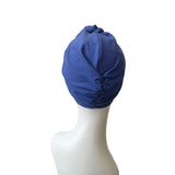 Blue front knot turban