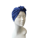 Blue front knot turban