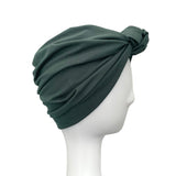 Bottle Green Knotted Turban Hat