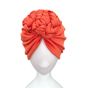 Burnt Orange Chain Knot Turban Hat