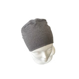 Charcoal Seamless Bamboo Jersey Turban Beanie Hat with Detachable Headband