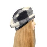 Checkered Warm Winter Fleece Beret Hat