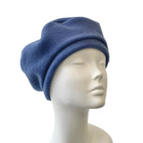 Chunky Denim Blue Fleece Beret for Women