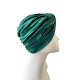 Green Crushed Velvet Turban Twist