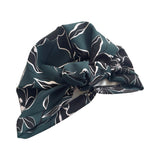 Dark Green Floral Turban Style Hat 