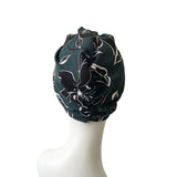 Dark Green Floral Turban Style Hat