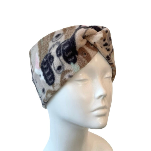 Dog Print Fleece Headband