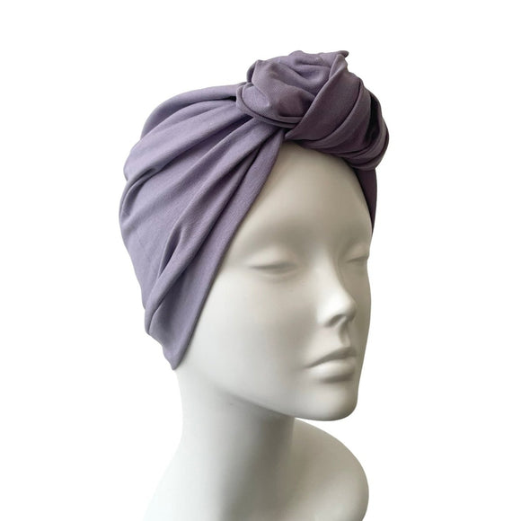 Dusky Lilac Front Knot Hair Turban