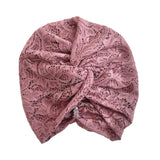 Dusky Pink Lace Turban Hat Head Wrap 