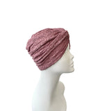 Dusky Pink Lace Turban Hat Head Wrap