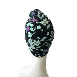 Oversized Floral Knot Turban Hat for Women