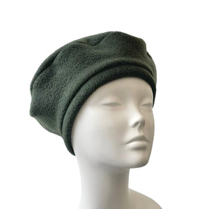 Green 1940s Retro Style Fleece Beret Hat