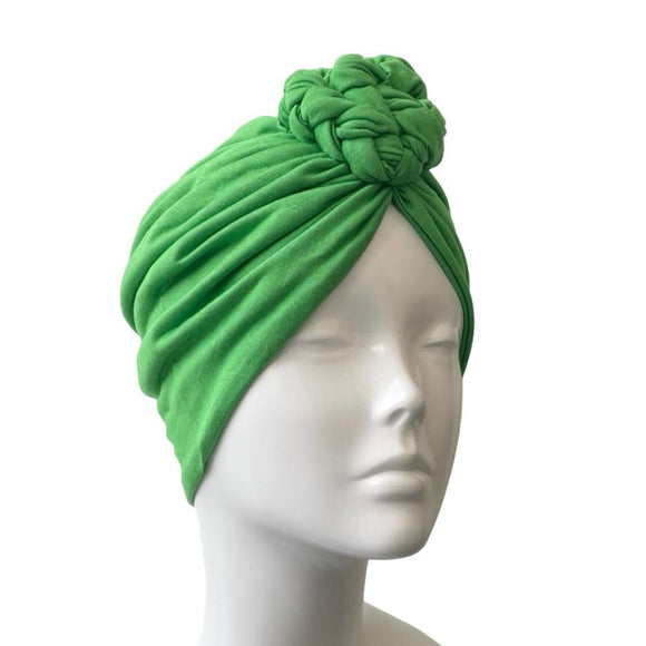 Green Chain Knot Ready Made Head Wrap