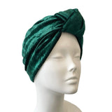 Green Crushed Velvet Hair Turban Head Wrap