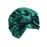 Green Crushed Velvet Hair Turban Head Wrap