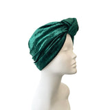 Green Crushed Velvet Hair Turban Head Wrap