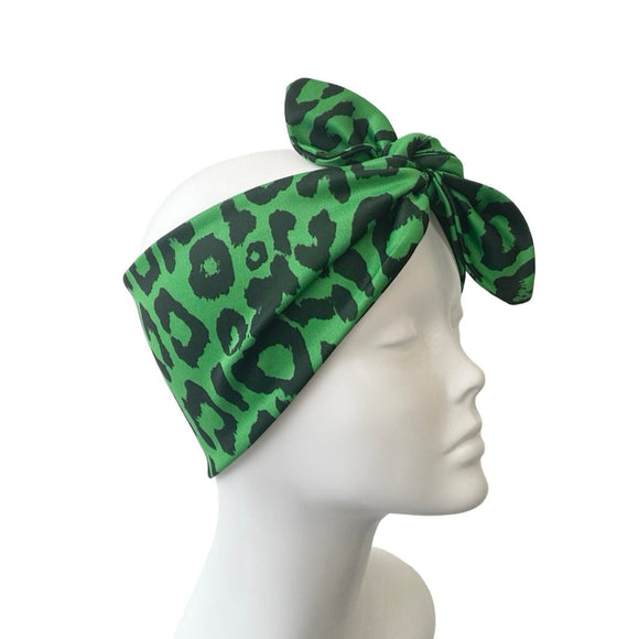 Green Pin Up Tie Up Headband