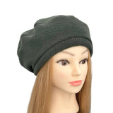 Green 1940s Retro Style Fleece Beret Hat