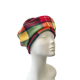 Soft Green and Yellow Tartan Retro Beret Hat