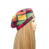 Soft Green and Yellow Tartan Retro Beret Hat