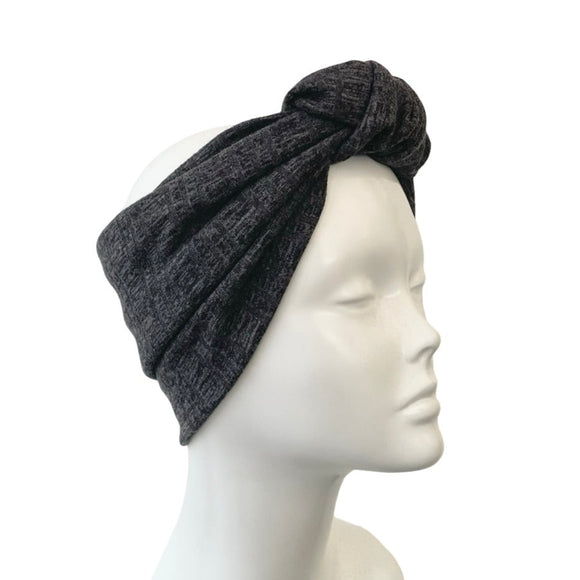 Grey Extra Wide Knit Jersey Winter Headband