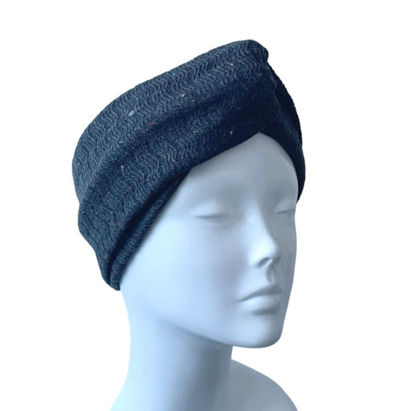 Grey Speckled Knit Autumn Ear Warmer