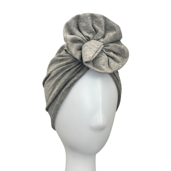 Handmade Grey Alopecia Chemo Turban