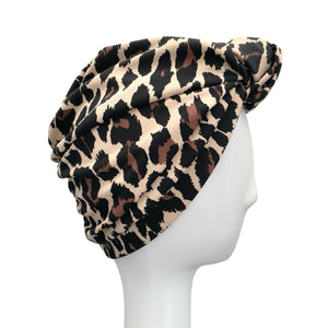 Leopard Crepe Jersey Turban Hat