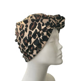 Leopard Crepe Jersey Turban Hat