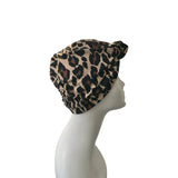 Leopard Crepe Jersey Turban Hat