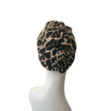 Leopard Crepe Jersey Turban Hat