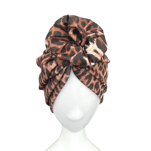 Leopard Prettied Adult Turban Head Scarf 