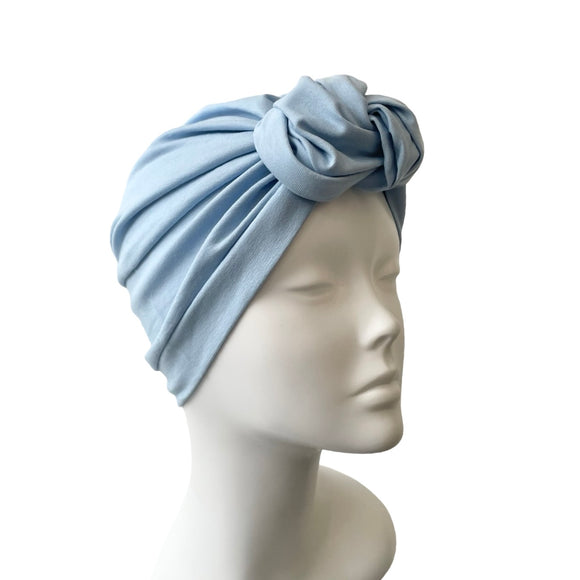 Light Blue Turban Hat for Women