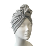 Light grey rosette turban