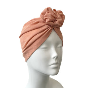 Lightweight Salmon Pink Turban Hat