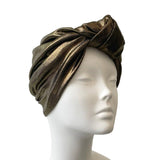 Metallic Gold Knotted Turban Hat