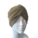 Moss Green Pre Tied and Lined Turban Hat