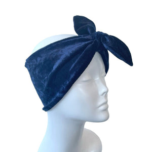 Navy Blue Velvet Headband