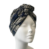 Navy Chain Knot Turban Hat for Women 