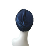 Navy Blue Velvet Vintage Style Twisted Hair Turban